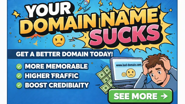 Your domain name sucks